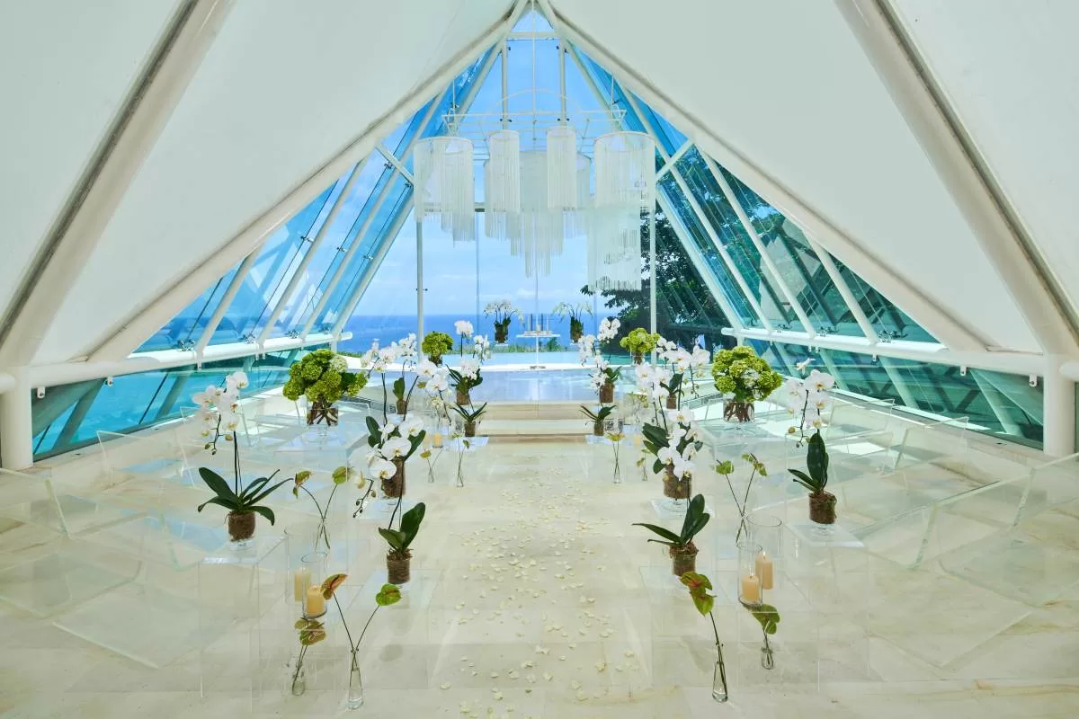 The wedding chapel at Tirtha Uluwatu, one of Tirtha Bali's exceptional wedding venues located in Uluwatu