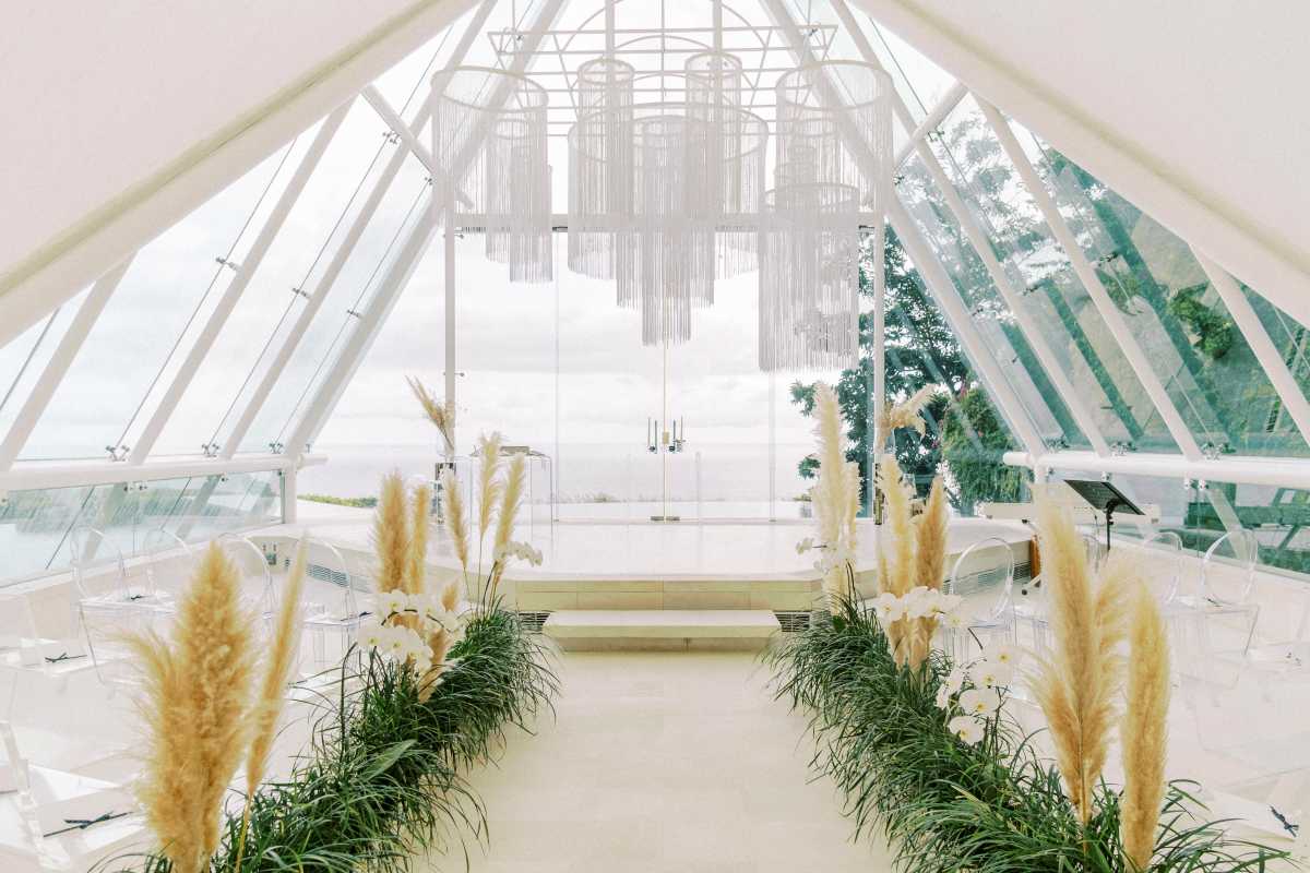 Tirtha Bali's iconic glass chapel for your Bali destination wedding