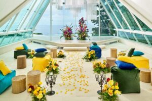 Tropical Glam, one of the wedding venue decorations by hanamizuki for your dream bali wedding at tirtha bali