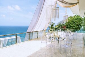 breath-taking view of the open terrace at tirtha uluwatu, one of the best bali wedding venues