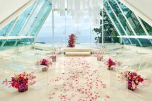Sassy Fuchsia, one of the wedding venue decorations by hanamizuki for your dream bali wedding at tirtha bali