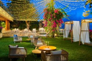 the cliffside garden, where you can host over 200 guests for your wedding reception at tirtha uluwatu, one the best bali wedding venues
