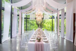 the plumeria room at glass house, one of tirtha bali's exclusive wedding venues