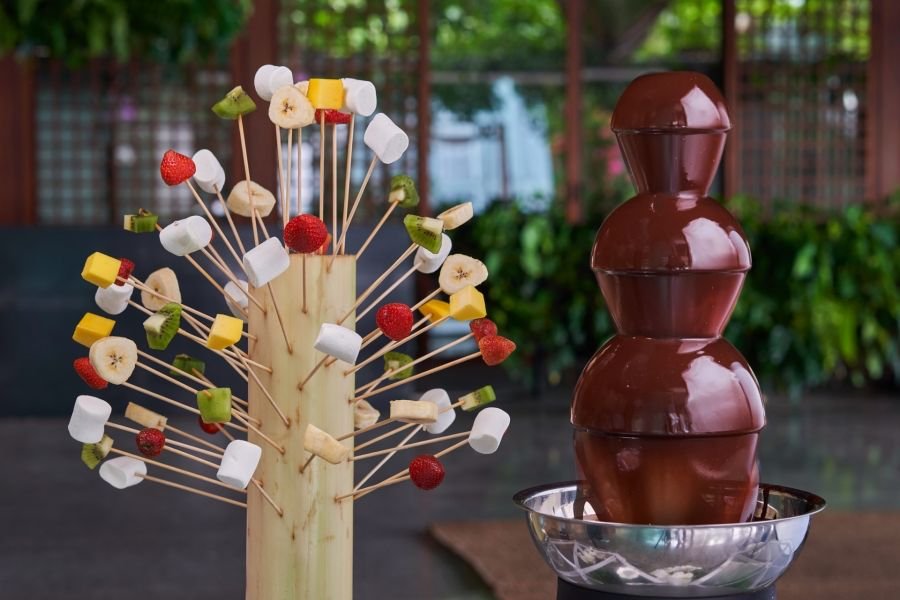 Everyone's favourite Chocolate Fountain for your Bali wedding reception menu