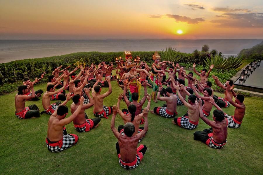 Enjoy the famous Balinese Kecak dance during your Bali wedding reception