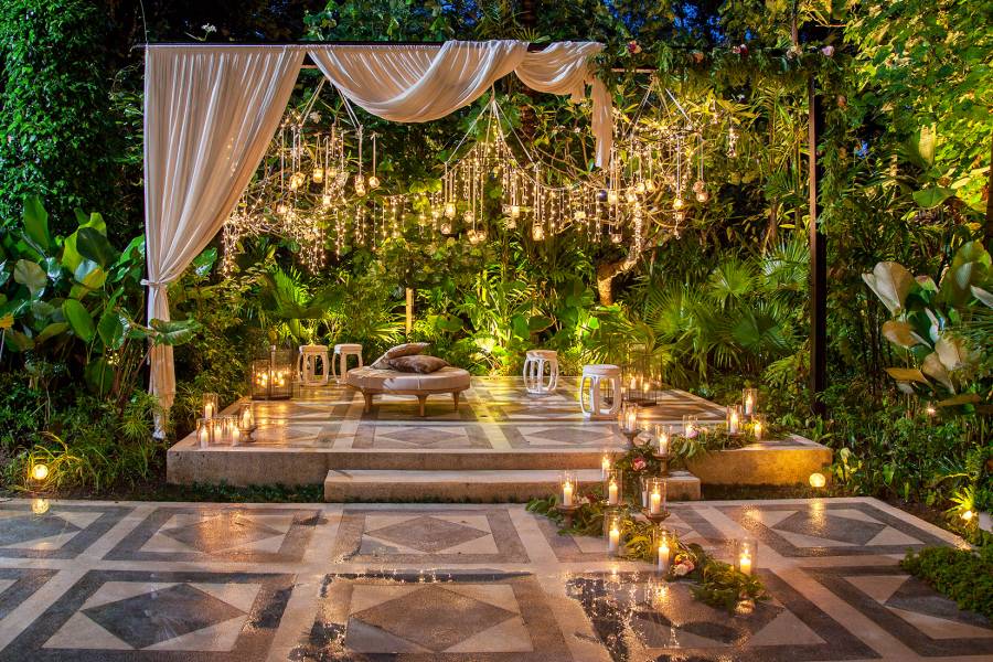 Moonlight Illumination for your wedding reception venue decoration