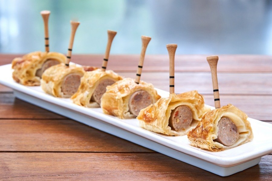 Homemade Spicy Pork Sausage Pie, canape for your destination wedding in Bali