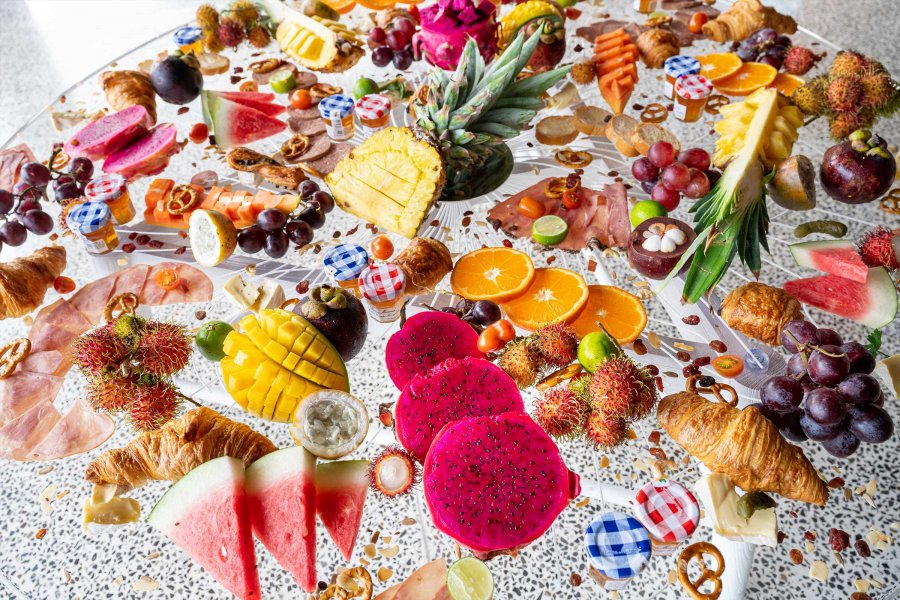 Assorted fruits / Assorted cheese / Assorted bread /Cold cuts / Honey and jam