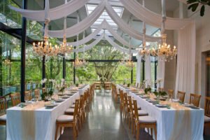 the plumeria room at glass house, one of tirtha bali's exclusive wedding venues