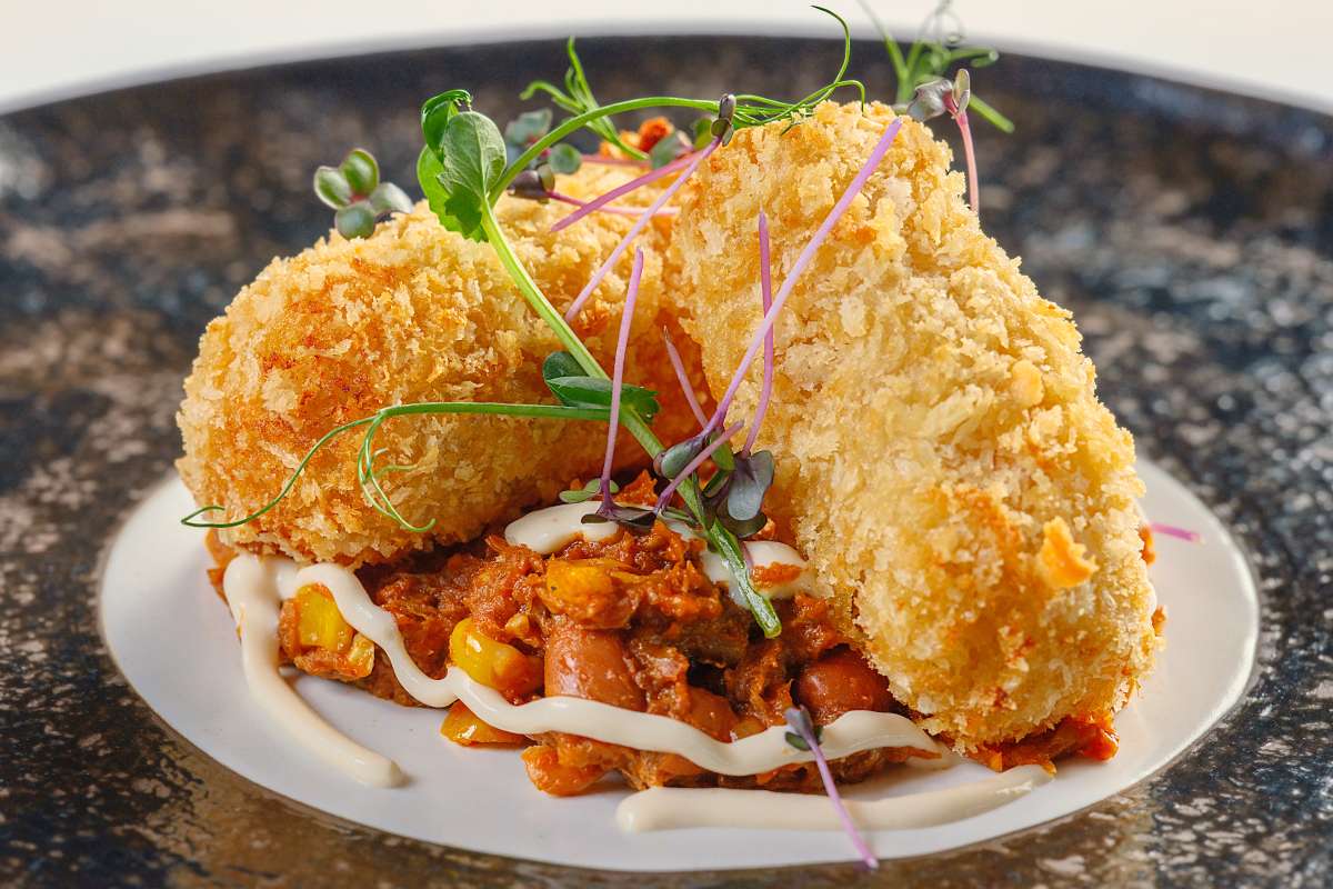 Konnyaku Croquette with Chilli Con Carne, special by Tirtha Bali, wedding venue in Bali with breathtaking views