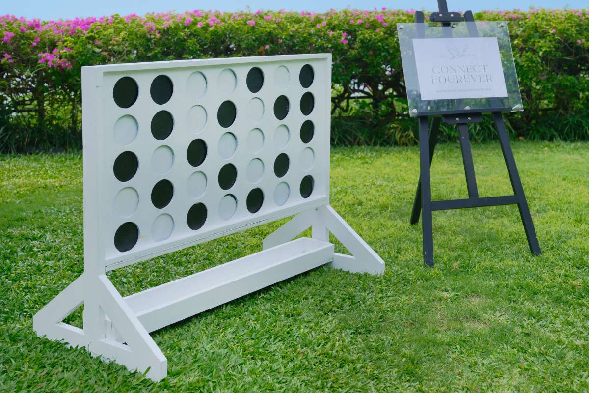 Connect Four, a fun activity for your wedding reception guests at one of the best Bali wedding venues, Tirtha Bali.