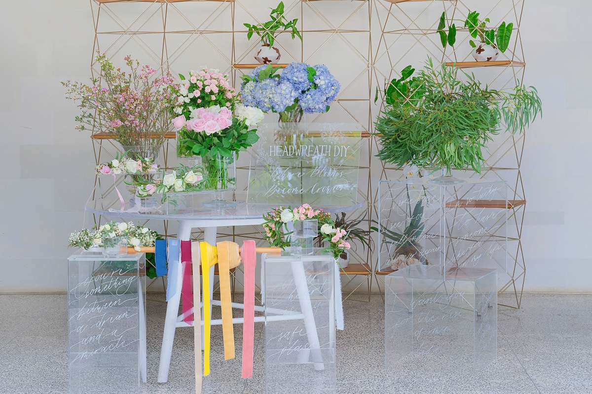 Floral Crown Making, a delightful workshop for the guests of your wedding reception at Tirtha Bali