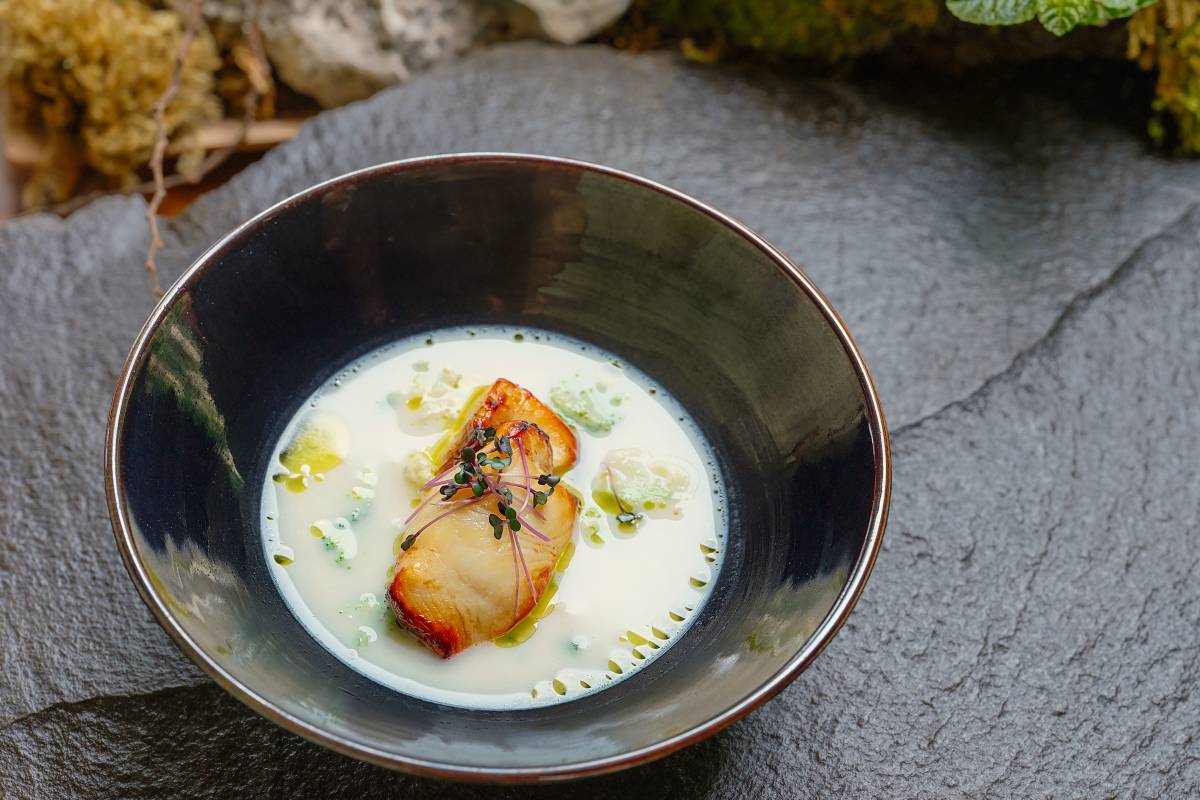 Oven Baked Black Cod Fish with SAIKYO MISO in ASARI Clam Soup with YUZU flavor for your Bali destination wedding
