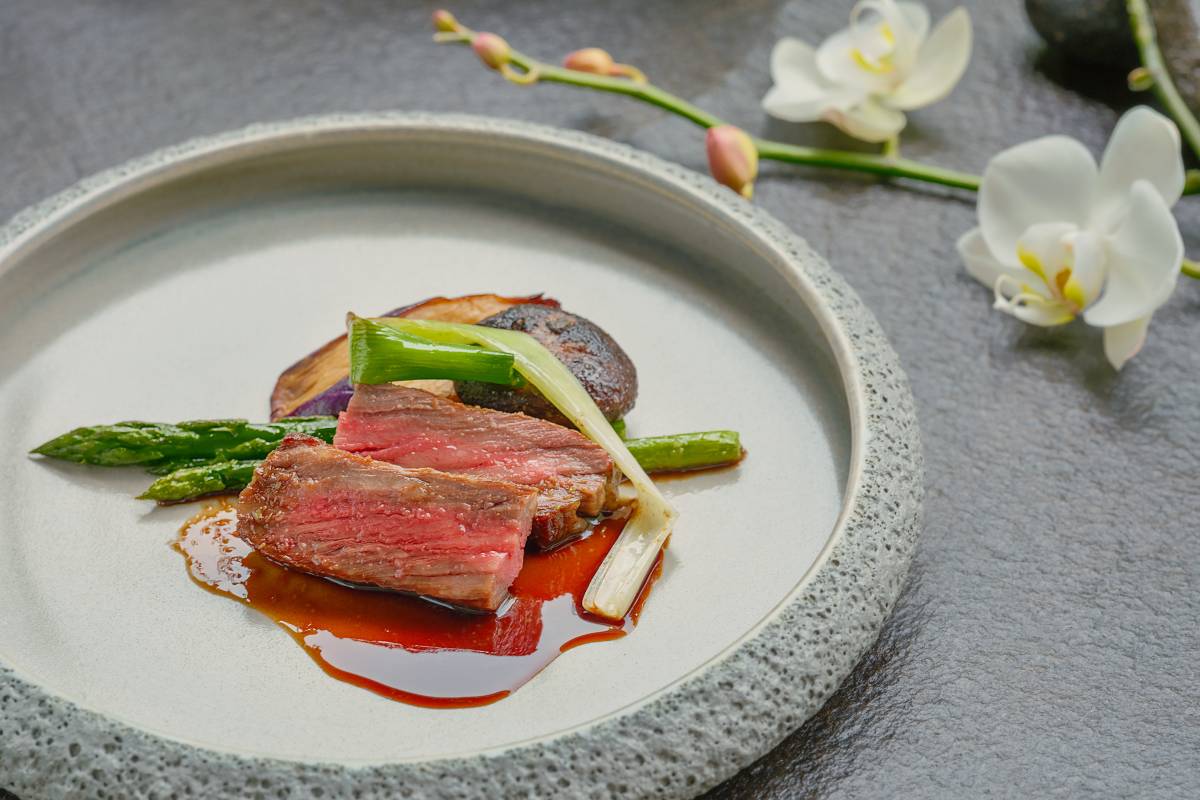 Australian Wagyu Beef Steak in Red Wine Sauce with WASABI flavor