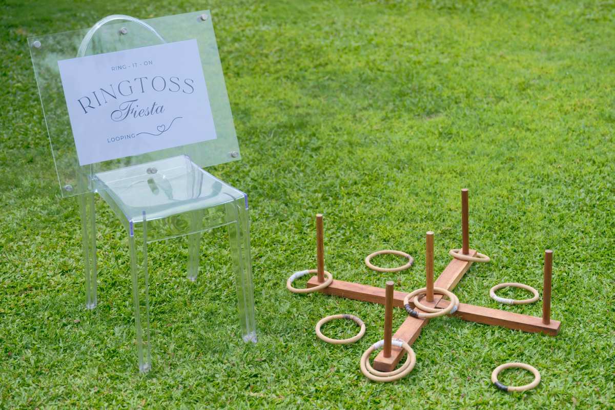 Ring toss, activities for your wedding reception at Tirtha Bali, stunning wedding venues in Bali.