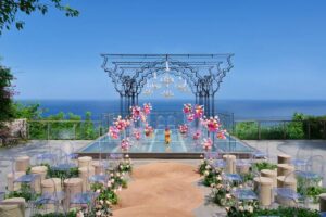 the indian hindu bali wedding decoration at tirtha uluwatu, one of tirtha bali's idyllic bali wedding venues