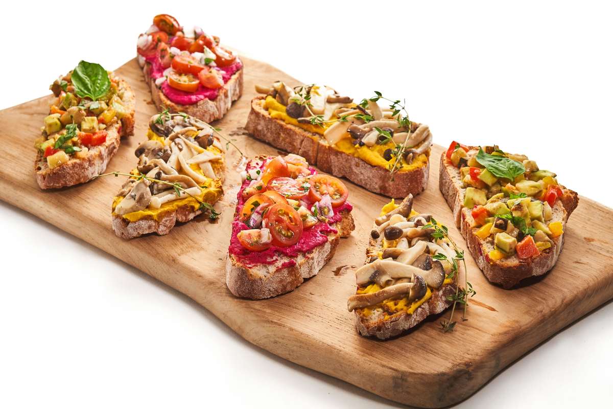 “Bruschetta” Tomato & Beet Root, Pumpkin & Mushroom, Avocado & Ratatouille