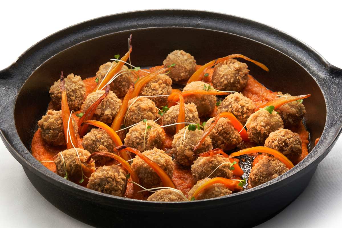 Falafel Croquette in Romesco Sauce