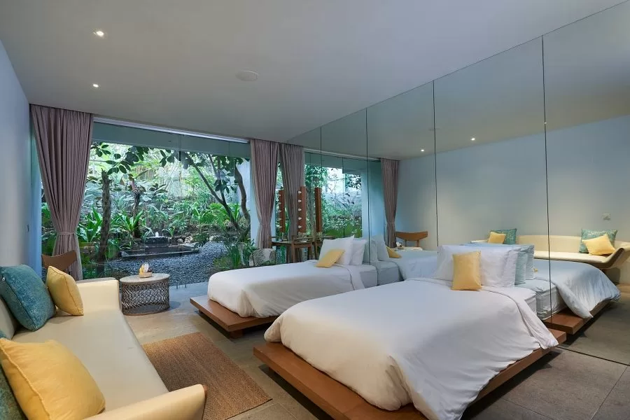Indian Hindu Wedding in Bali with Tirtha, guest bedroom, glass house by tirtha, all inclusive bali wedding package, bali wedding venue, bali destination wedding, best wedding venue in bali, Tirtha Bali wedding planner