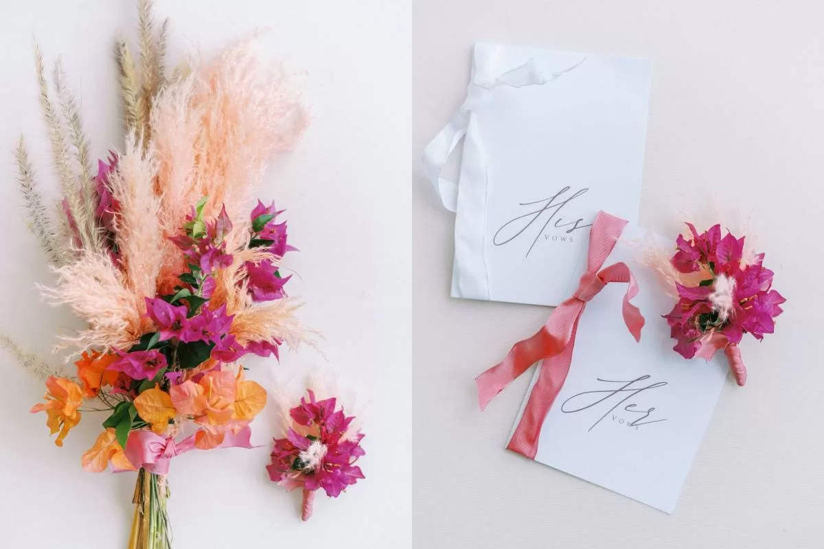 Bouquet & Boutonniere / Vow Book, intimate decoration, wedding decoration, hanamizuki, bali wedding package, bali wedding venue, bali destination wedding, best wedding venue in bali, Tirtha Bali wedding planner, bali wedding, wedding bali