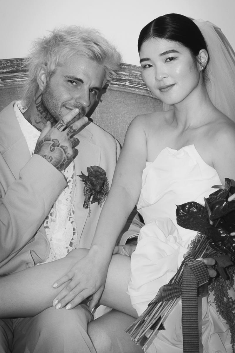 Akari & Michaljon pose playfully during their wedding at Tirtha Bali.