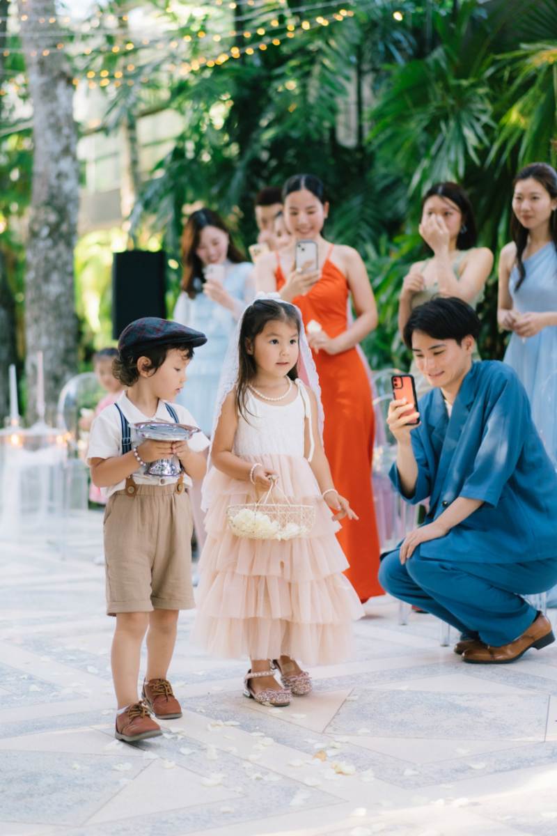 The children make their entrance at the Moonlight Garden ceremony.